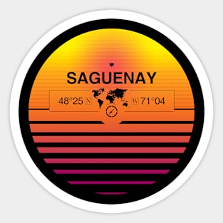 Saguenay, Quebec Retro Sunset Sticker